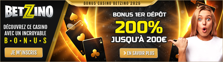 Découvrez le généreux bonus de Bienvenue du Casino Betzino pour jouer et gagner !