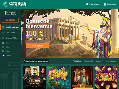 Casino Cresus : casino en ligne en direct, jeux d'argent, Blackjack Roulette
