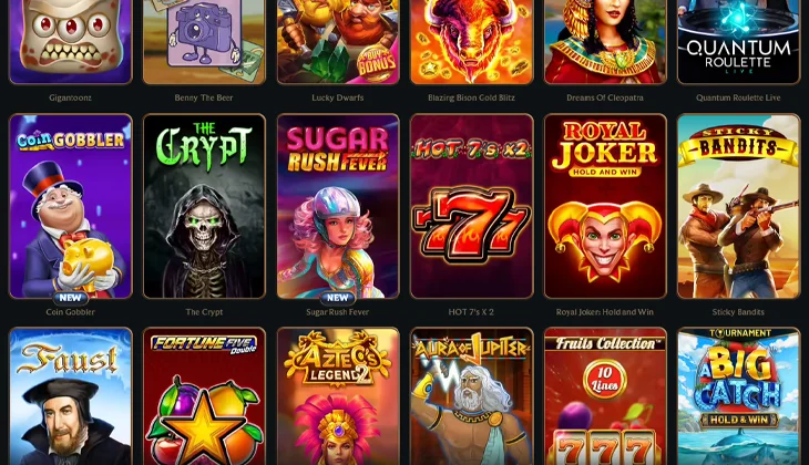 Des centaines de machines à sous en ligne sur le casino Talismania