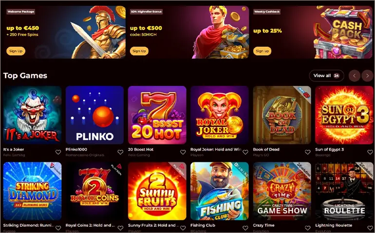 New Online Casino 2024: Roman Casino to win the jackpot and have fun!